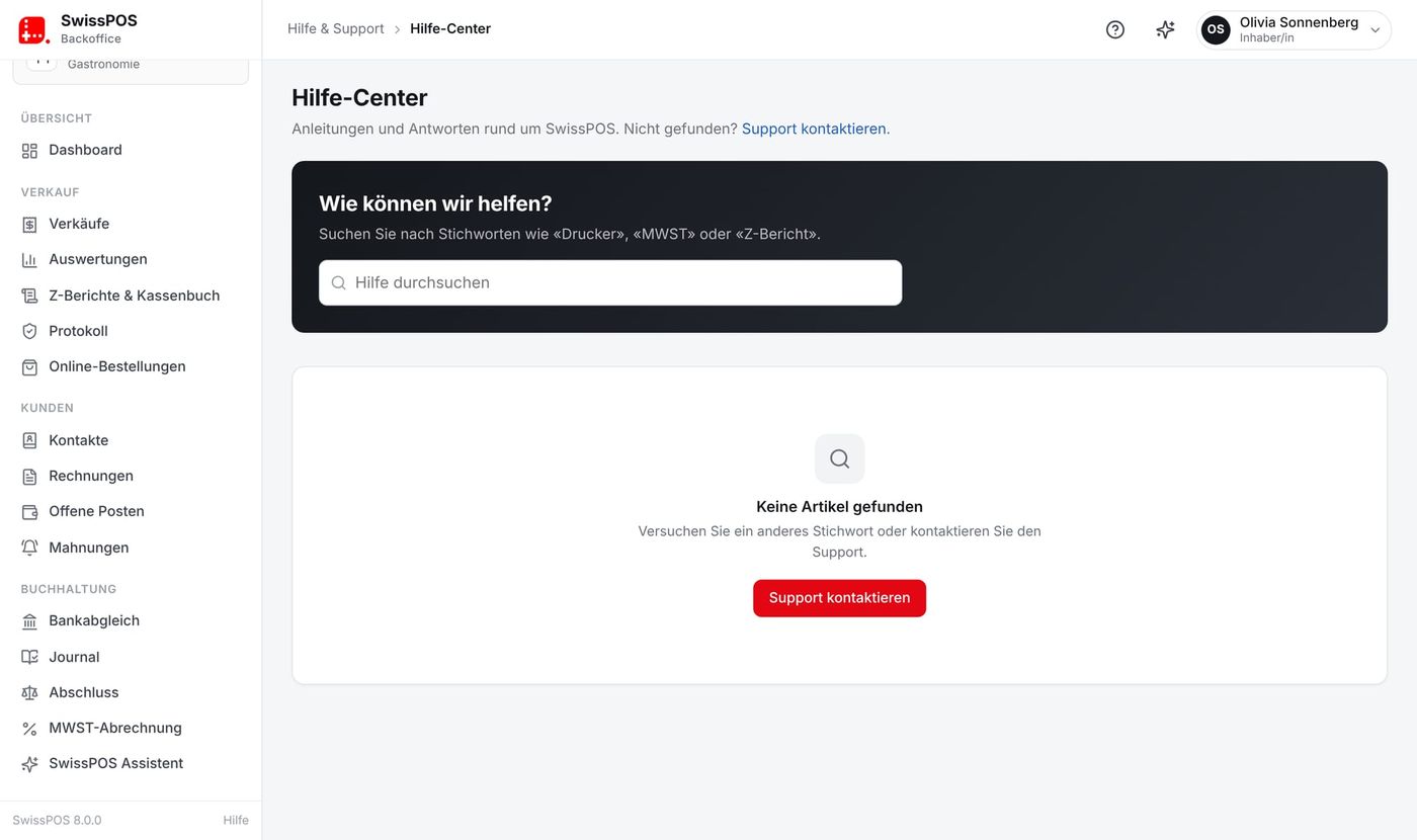 SwissPOS: Hilfe-Center