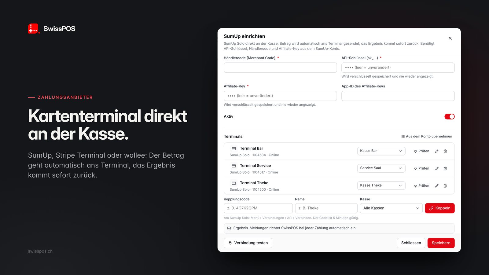 SwissPOS: Kartenterminal direkt an der Kasse