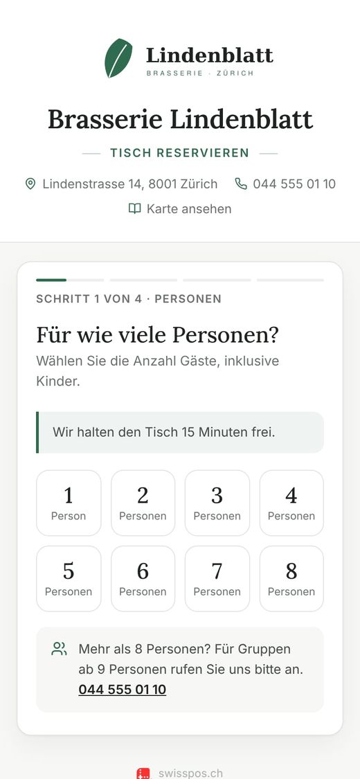 Ansicht für Kunden auf dem Handy